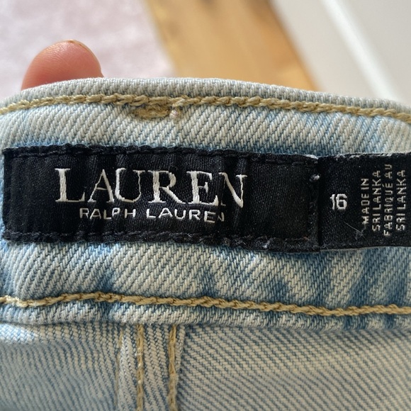 Lauren by Ralph Lauren cropped jeans, hombre fringe cuffs size 16 - Picture 8 of 9